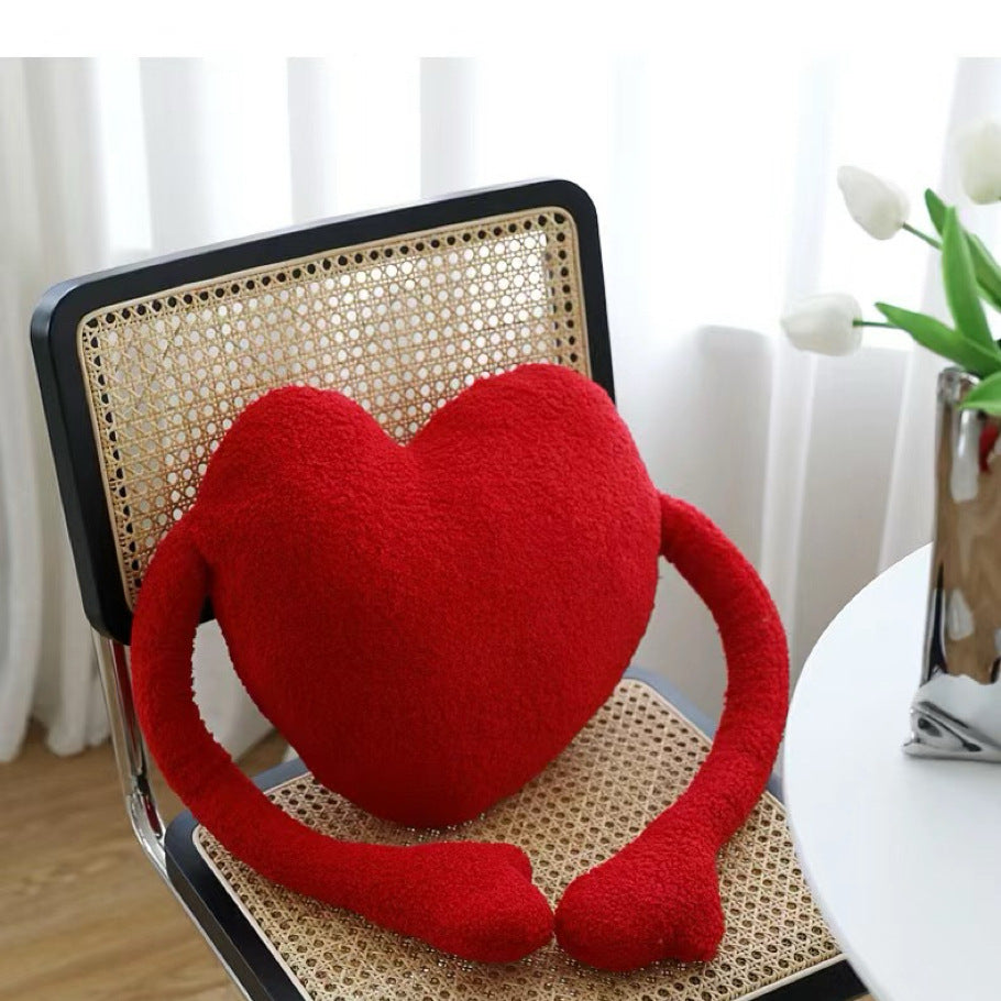 Nordic ins heart shape velvet girl heart heart love pillow lumbar pillow cute sofa cushion wedding Tanabata gift