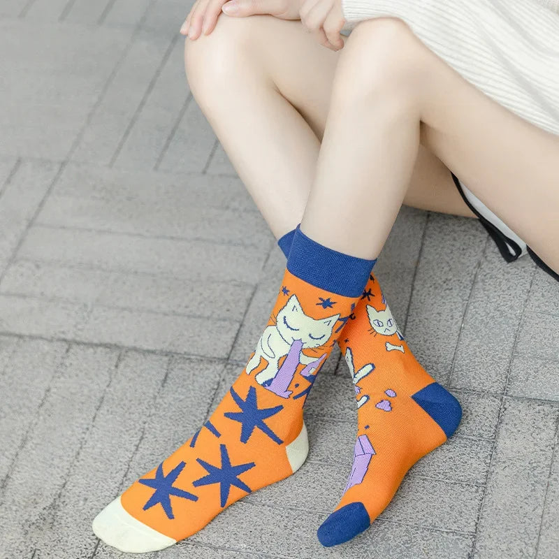 Me before You Socks                     Original internet celebrity ins mandarin duck socks, versatile mid tube fun cute fashionable and personalized animal  girl socks